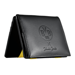 Cartera negra del BVB de Jaimie Jacobs con el logotipo del BVB grabado y un diseño moderno, un complemento ideal para los aficionados.