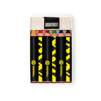 Matite colorate 3 in 1 del BVB nei colori nero e giallo, in confezione da 6 con temperino incluso, ideali per i tifosi creativi del Borussia Dortmund.