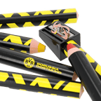 6er Set BVB 3-in-1 Buntstifte in schwarzgelb mit Anspitzer, ideales Schreibwaren-Set für Borussia Dortmund Fans