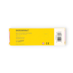 Gelbe Verpackung mit BVB-Kindersonnenbrille, UV-Schutz (400) und CE-Kennzeichnung, offizieller Borussia Dortmund Fanartikel.