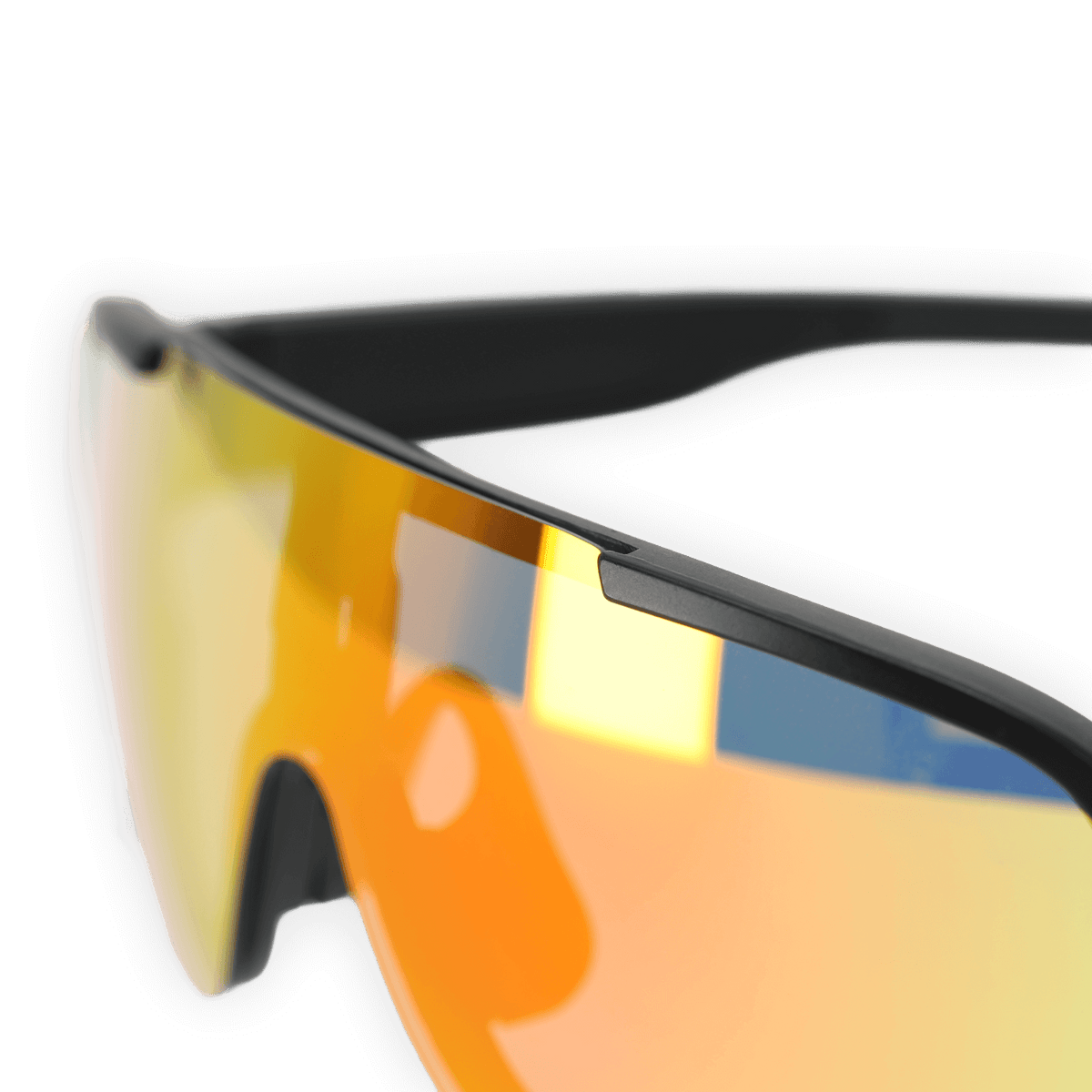 Moderne BVB-Sonnenbrille in schwarzgelb mit auffälligen, getönten Gläsern, ideal für Fans von Borussia Dortmund.