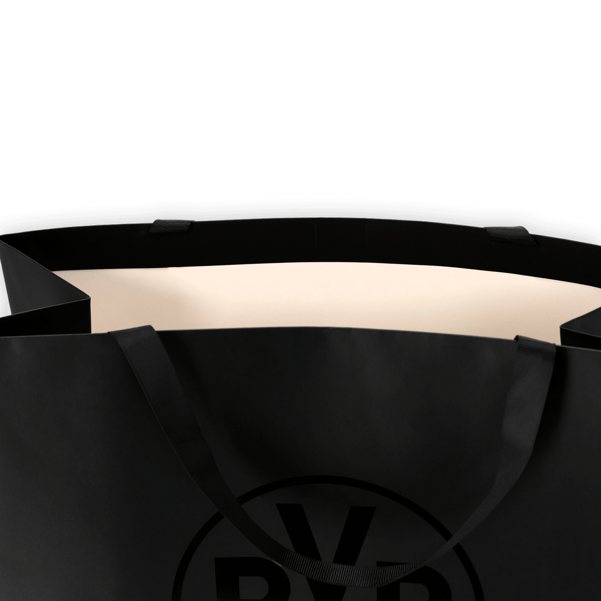 Sac cadeau noir de taille moyenne avec le logo du BVB. Idéal pour les supporters du Borussia Dortmund et les produits dérivés.