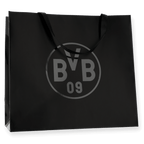 Sac cadeau noir du BVB orné d'un grand logo BVB 09, idéal comme article de supporter ou comme emballage cadeau.
