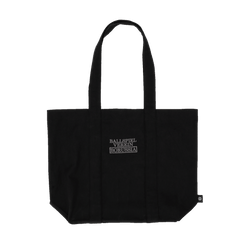 BVB-Schultertasche in gewaschener schwarzer Optik mit weißer Aufschrift 'Ballspiel Verein Borussia' und praktischen Tragegriffen, ideal für Fans als Alltagsbegleiter.
