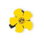 Schwarzgelbe BVB-Fahrradklingel im Design einer Windmühle, mit BVB-Logo in der Mitte. Perfekt für Fans von Borussia Dortmund.