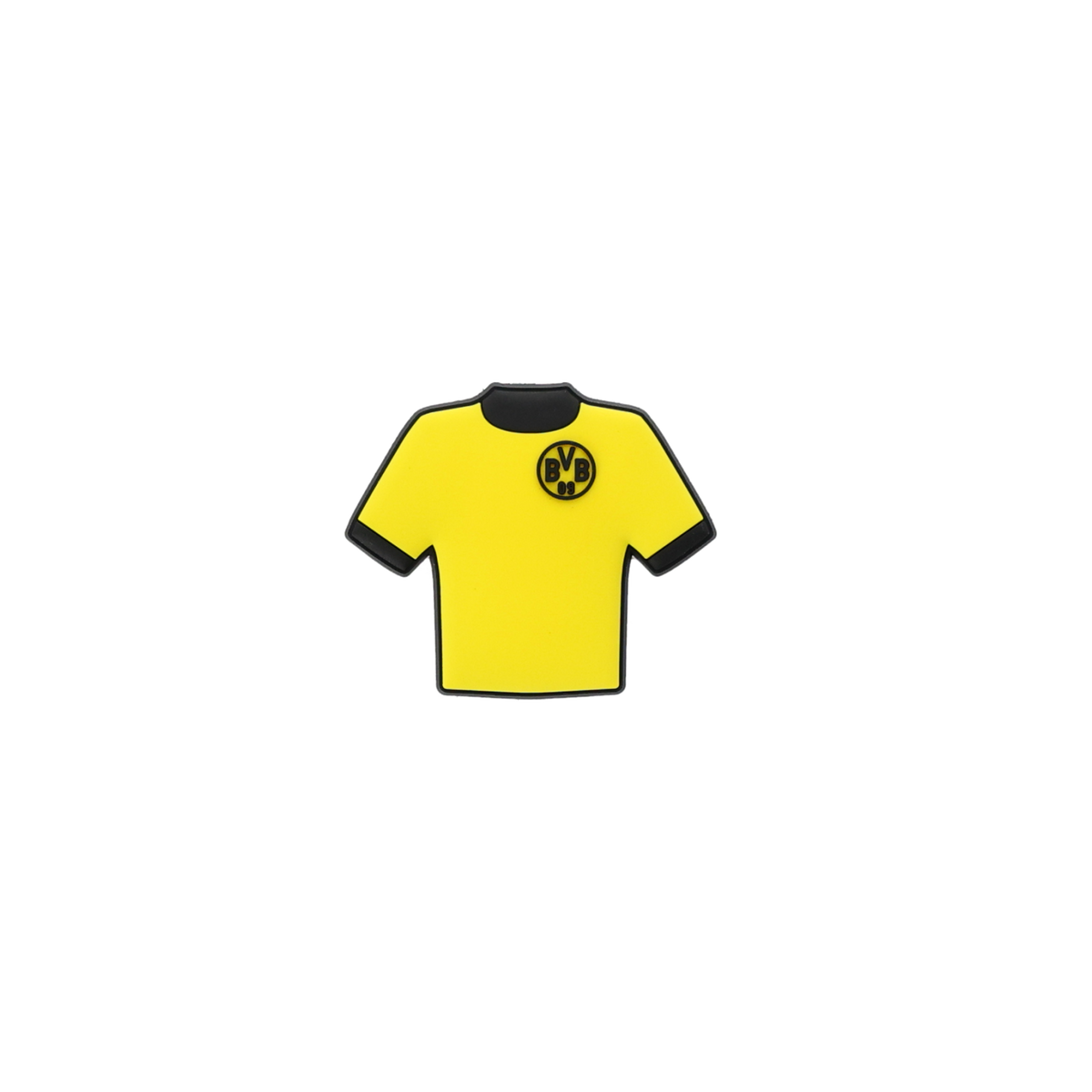 Aimant en forme de maillot noir et jaune du BVB, orné de l'écusson du club : un accessoire idéal pour les supporters du Borussia Dortmund.
