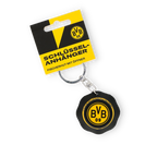 Porte-clés du Borussia Dortmund en forme de chapeau de pêcheur avec décapsuleur intégré, design noir et jaune orné du logo du BVB. Idéal comme article de supporter et accessoire pratique.
