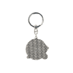 Silver-colored BVB keychain shaped like SIGNAL IDUNA PARK with a finely crafted textured surface, ideal for Borussia Dortmund fans.