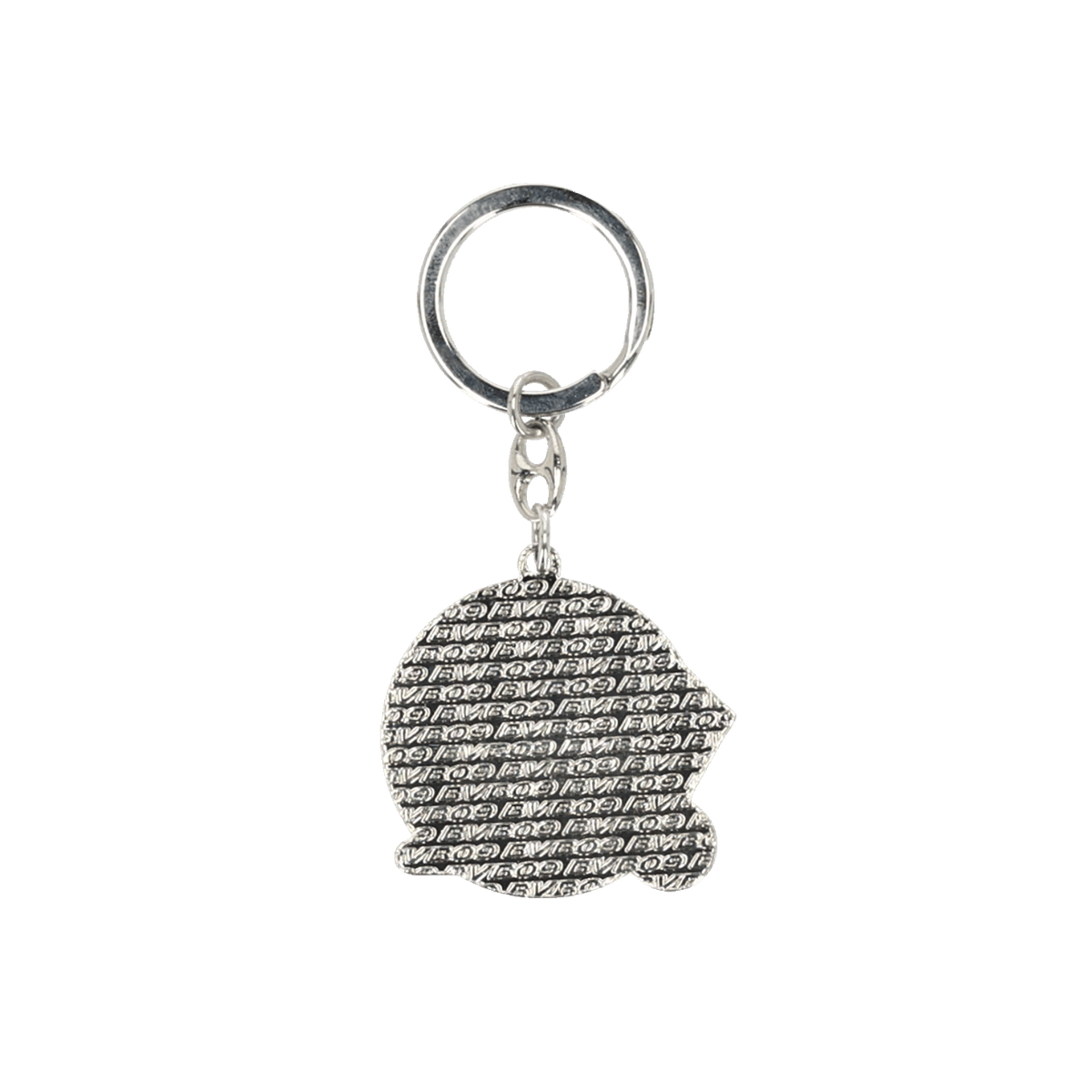 Silver-colored BVB keychain shaped like SIGNAL IDUNA PARK with a finely crafted textured surface, ideal for Borussia Dortmund fans.