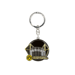 High-quality BVB keychain featuring a detailed depiction of SIGNAL IDUNA PARK and the BVB logo in the club's signature black and yellow colors