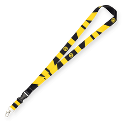 Lanière BVB noire et jaune au design original, ornée du logo du Borussia Dortmund, idéale pour les supporters en tant qu'accessoire tendance.