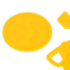 Cortador de galletas amarillo con el diseño del logotipo del BVB 09, ideal para los aficionados del Borussia Dortmund; accesorio de repostería con diseño en negro y amarillo.
