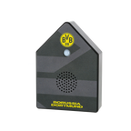 Schwarzgelber Bewegungsmelder mit BVB-Logo und Lautsprechergitter, optimal für den Eingangsbereich.