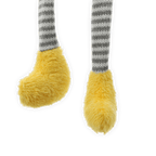 BVB seat gnome with striped legs and fluffy yellow feet—perfect as a black-and-yellow decoration for Borussia Dortmund fans.