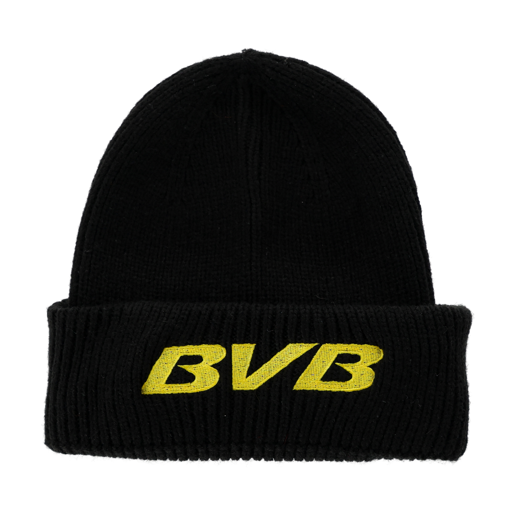 这款黑色多特蒙德（BVB）冬季帽配有醒目的黄色BVB标志和内置LED灯，确保最佳可见度，是球迷们既实用又时尚的配饰。