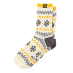 Soft and warm BVB Winter Wonder cabin socks in off-white with a black-and-yellow design and the BVB logo—perfect for fans and cold winter days.