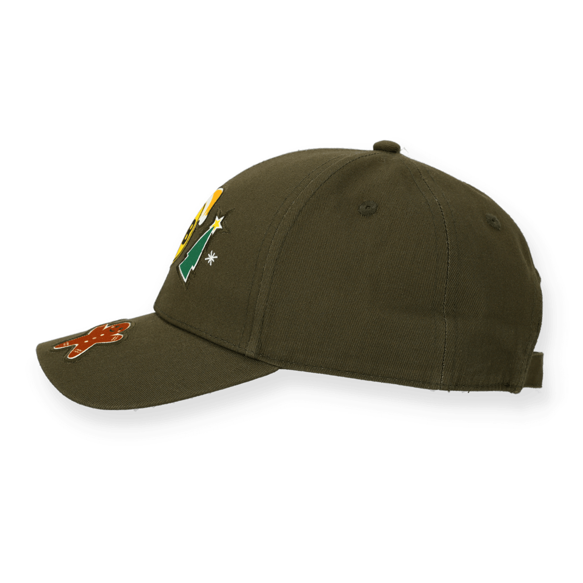 Grüne BVB Winter Wonder Cap Kids mit weihnachtlichem Design und BVB-Logo, ideale Fan-Kappe für Kinder.