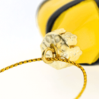 Black-and-yellow BVB tree ornament shaped like a jersey with a gold hanger, ideal for Christmas trees and as a decoration for Borussia Dortmund fans.