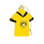 Black-and-yellow BVB Christmas tree ornament shaped like a jersey with the BVB logo—perfect as a Christmas decoration for fans.