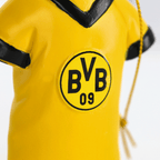 Yellow BVB tree ornament shaped like a jersey with a black collar and the BVB 09 logo, perfect as a Christmas decoration for fans.
