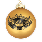 Boule de Noël décorative dorée avec un motif noir représentant le SIGNAL IDUNA PARK. Produit officiel du BVB destiné à la période de Noël et à la décoration.