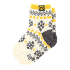 Chaussettes d'hiver douillettes « Winter Wonder » du BVB pour enfants, ornées d'un élégant motif de flocons de neige noir et jaune, idéales pour les froides journées d'hiver et parfaites pour les petits fans du BVB.