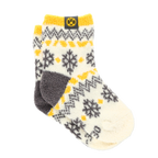 Chaussettes douillettes du BVB pour enfants, ornées d'un motif de flocons de neige noir et jaune et du logo du BVB, idéales pour les froides journées d'hiver.