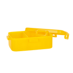 Une boîte à goûter BVB noire et jaune, dotée de deux compartiments séparés et d'une fermeture à clapet pratique, idéale pour les pauses et les collations.