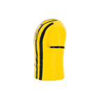 Maillot domicile noir et jaune du BVB, avec des rayures verticales, l'écusson du club et le logo Puma, vue de profil.