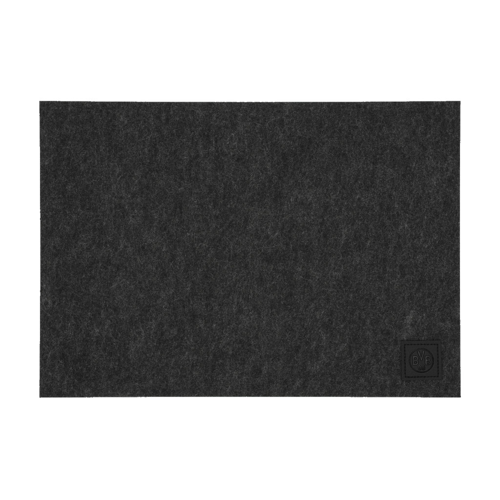 Black BVB placemats made of soft felt, set of 4 with a subtle BVB logo in the corner, ideal for fans and for setting the table.