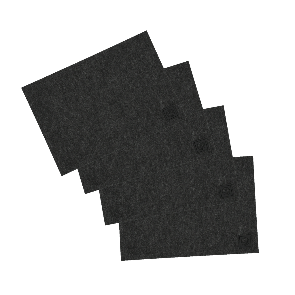 Set of 4 black BVB placemats with a subtle BVB logo, perfect for table decorations and fans of Borussia Dortmund.