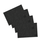 Set of 4 black BVB placemats with a subtle BVB logo, perfect for table decorations and fans of Borussia Dortmund.