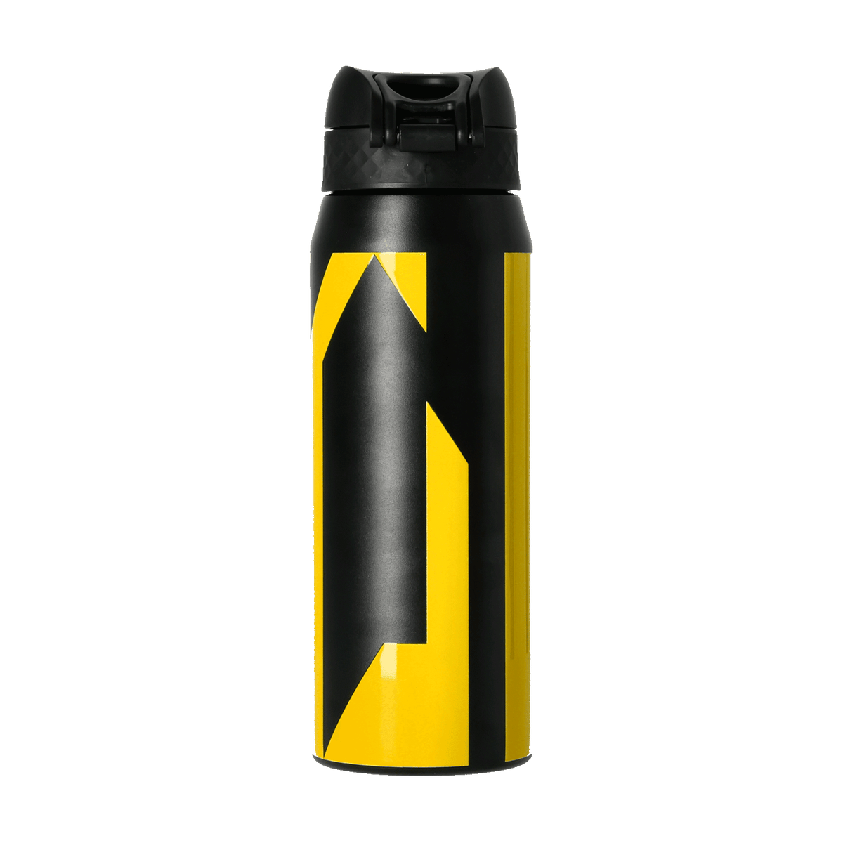 Borraccia del BVB nei colori nero e giallo, dal design sportivo e con tappo di alta qualità, ideale per i tifosi del Borussia Dortmund.