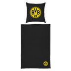 Set di biancheria da letto reversibile del BVB nei colori nero e giallo, con il logo della squadra sul piumone e sul cuscino, nelle dimensioni 135x200 cm. I tifosi del Borussia Dortmund ne saranno entusiasti.