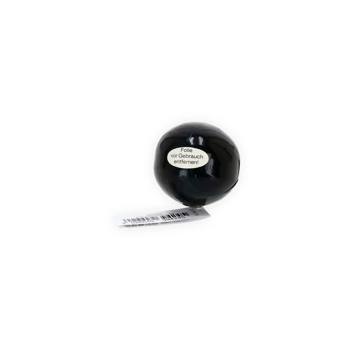 Asciugamano magico del BVB a forma di pallone, nero e giallo, con la scritta "Rimuovere la pellicola prima dell'uso", ideale come gadget per i tifosi o come regalo.