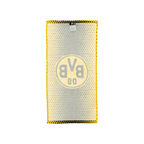 Asciugamano magico del BVB nei colori nero e giallo con motivo a forma di pallone, ideale come gadget e regalo per i tifosi del Borussia Dortmund.