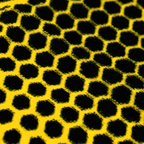 Asciugamano magico del BVB con design nero e giallo e un accattivante motivo esagonale, ideale per i tifosi del Borussia Dortmund