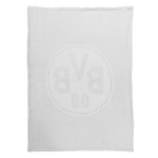 Weiche BVB-Decke bedruckt mit dem großen Vereinslogo, gefertigt aus Sherpa-Material, ideal als stilvolle Heimdekoration oder Fanartikel.