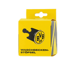 Il tappo per lavandino del BVB è un articolo ufficiale per i tifosi con il classico logo nero e giallo del BVB 09, confezionato in un'accattivante scatola gialla.