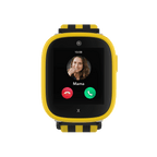 Montre connectée pour enfants BVB Edition Xplora X6Play, couleur noir et jaune, avec prise en charge eSIM intégrée, appareil photo et affichage des appels, idéale pour les jeunes supporters du Borussia Dortmund.