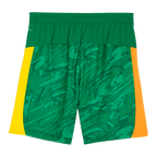 Pantalon de gardien de but vert du BVB de la saison 2025/26, orné de motifs modernes et de touches de jaune et d'orange, adapté aux enfants.