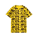 Maglietta gialla da riscaldamento del BVB per bambini con un accattivante motivo nero e giallo, lo stemma del BVB e il logo PUMA sul davanti.