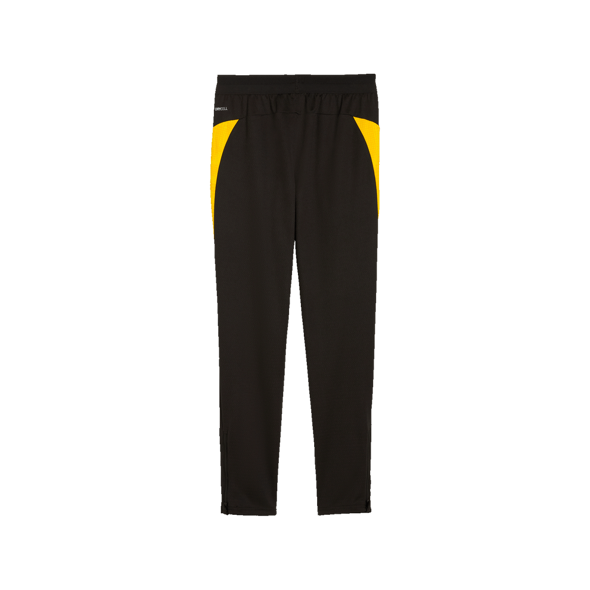 I pantaloni da allenamento del BVB 2025/26 per bambini, nei colori nero e giallo con dettagli gialli sui lati, perfetti per lo sport e il tempo libero.