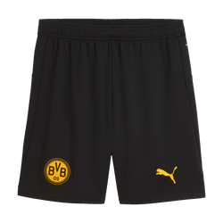 2025/26シーズンのBVBブラックカップ用トレーニングパンツ。黄色のBVBロゴとプーマのロゴが入っており、ファンやスポーツに最適です。