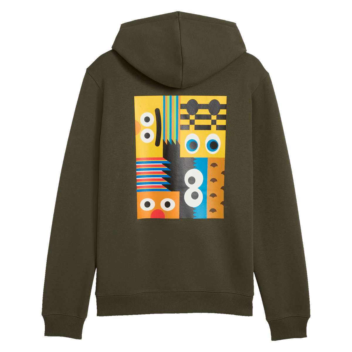 Dark green BVB Sesame Street hoodie for men with an eye-catching, colorful graphic design on the back; ideal for fans and fashion enthusiasts.