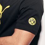 黑色BVB King标志T恤，采用黑黄配色，印有黄色BVB 09标志，正面及袖子细节清晰可见。