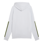 Der BVB King Hoodie in silber mit Kapuze und markanten BVB-Details an den Ärmeln, Rückansicht. Ideal für Fans von Borussia Dortmund.