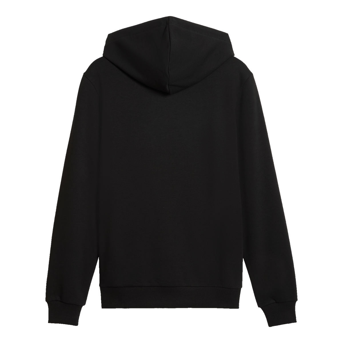 Rückansicht eines schwarzen BVB Ftbl Culture Hoodies in schwarz-gelber Farbgebung, geeignet als Fanbekleidung
