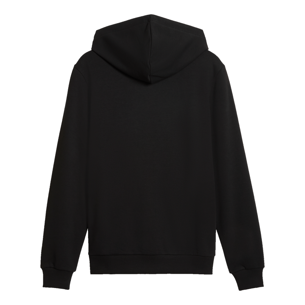 Vue de dos d'un sweat à capuche noir « BVB Ftbl Culture » aux couleurs noir et jaune, idéal comme vêtement de supporter