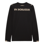 BVB Sondertrikot zum 100-jährigen Jubiläum des Stadions Rote Erde, langarm, in Schwarz mit BV. Borussia-Schriftzug auf dem Rücken und PUMA-Logo.